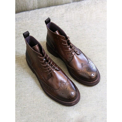 Botas Plataforma de Cuero Casual Trendy - Image 12