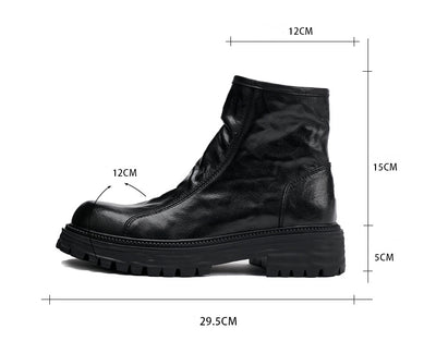Botas Worker de Cuero Genuino con Plataforma para Hombre - Otoño e Invierno - Image 19