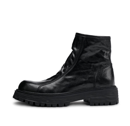 Botas Worker de Cuero Genuino con Plataforma para Hombre - Otoño e Invierno - Image 20