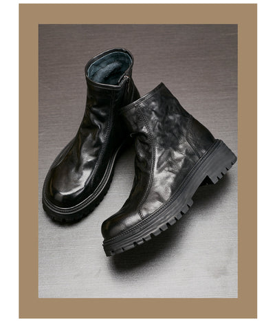 Botas Worker de Cuero Genuino con Plataforma para Hombre - Otoño e Invierno - Image 21