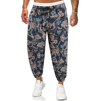 Pantalones Holgados de Algodón y Lino Multicolor para Hombre - Image 17