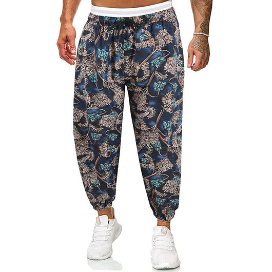 Pantalones Holgados de Algodón y Lino Multicolor para Hombre - Image 17