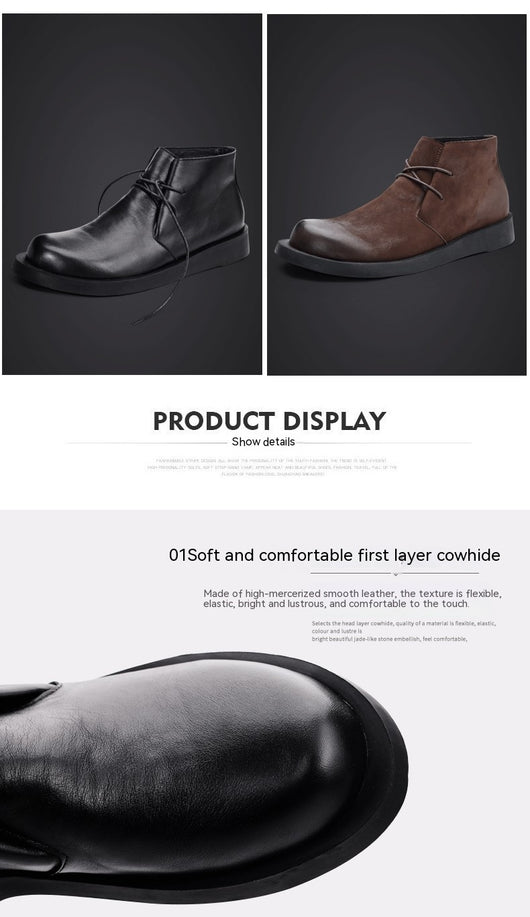 Botas Martin de Cuero para Hombre con Suela Gruesa y Caña Media - Image 24