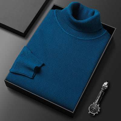 Suéter Cuello Alto Slim Fit para Hombre - Pullover Básico de Color Sólido - Image 18