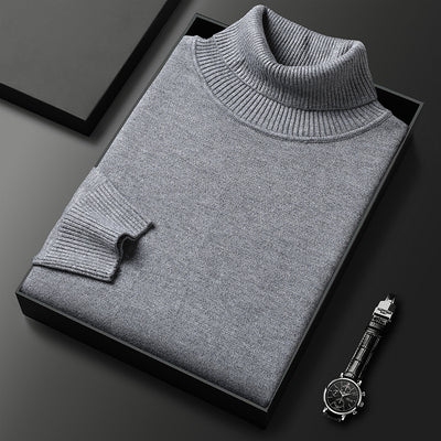 Suéter Cuello Alto Slim Fit para Hombre - Pullover Básico de Color Sólido - Image 19