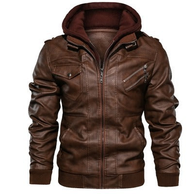 Chaqueta de Cuero Negro Slim Fit para Hombre - Abrigo de Otoño con Cierre - Image 9