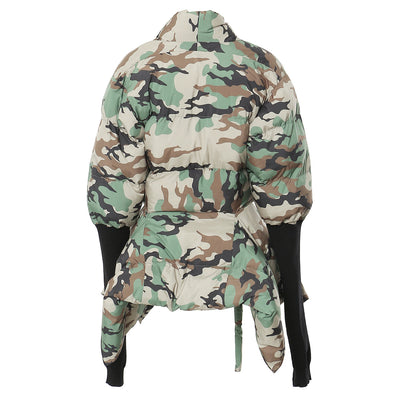Chaqueta de Algodón Ajustada con Costuras de Camuflaje y Puños Tejidos - Image 23