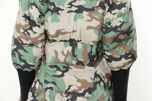 Chaqueta de Algodón Ajustada con Costuras de Camuflaje y Puños Tejidos - Image 25
