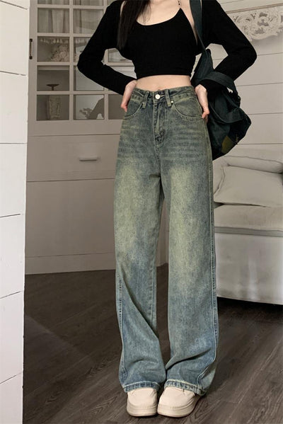 Jeans Rectos Sueltos Retro Vintage Estilo Clásico - Image 13