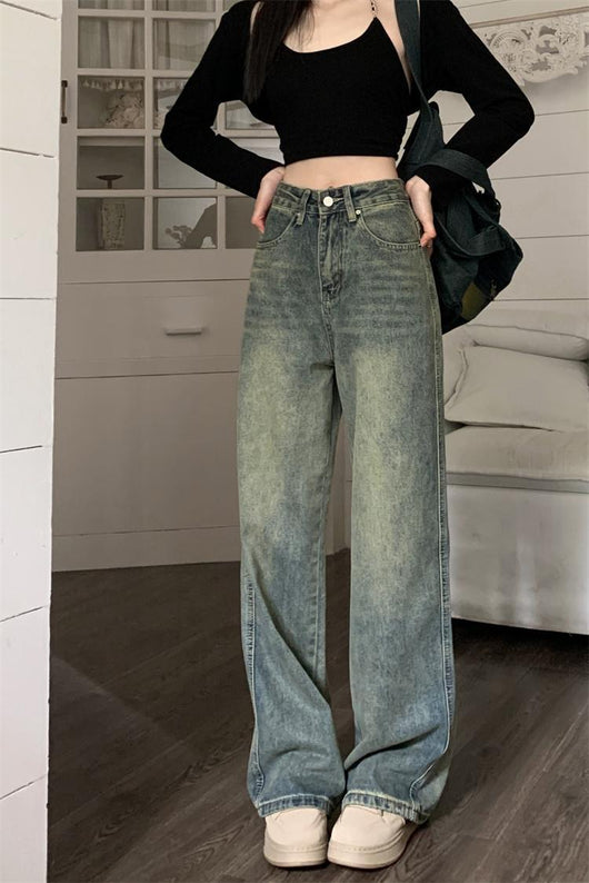 Jeans Rectos Sueltos Retro Vintage Estilo Clásico - Image 13