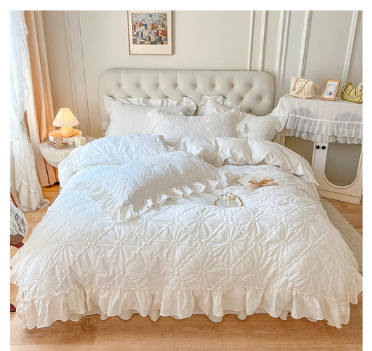 Juego de Cama Algodón Lavado Corazón Romántico - 4 Piezas - Image 12