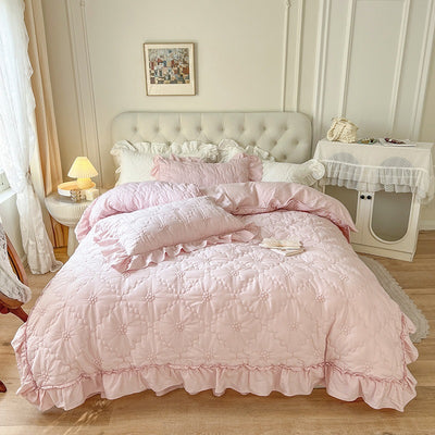 Juego de Cama Algodón Lavado Corazón Romántico - 4 Piezas - Image 16