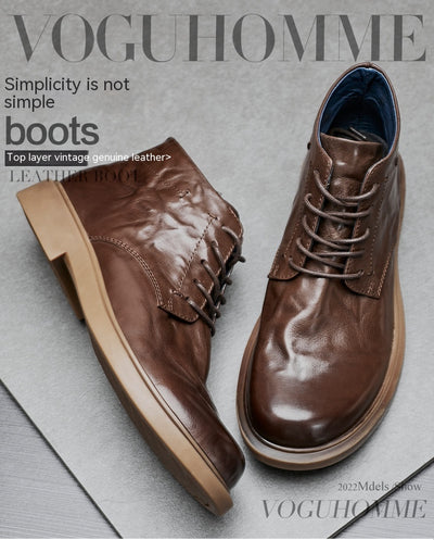 Botas Martin Altas Casuales Ejecutivas con Patrón Grab para Hombre - Image 36