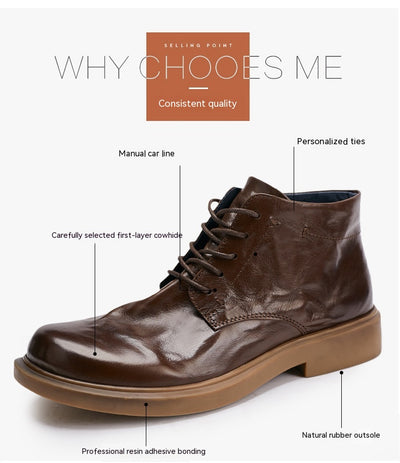 Botas Martin Altas Casuales Ejecutivas con Patrón Grab para Hombre - Image 38