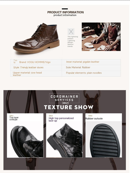 Botas Martin Altas Casuales Ejecutivas con Patrón Grab para Hombre - Image 43