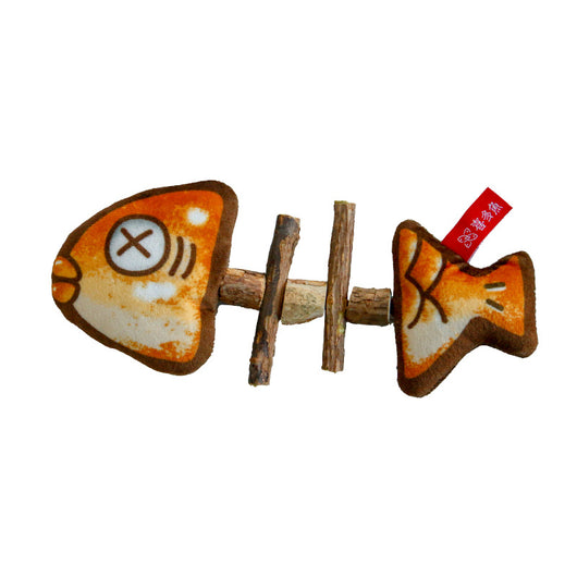 Juguete Molar para Gatos con Diseño de Espina de Pescado en Madera - Image 8