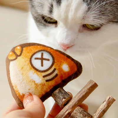 Juguete Molar para Gatos con Diseño de Espina de Pescado en Madera - Image 10