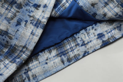 Chamarra de Cuadros Teñida Anudada con Detalles Desgastados para Hombre - Image 21