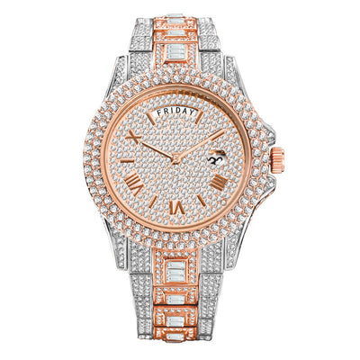 Reloj de Negocios Elegante Doble Calendario con Diamantes y Movimiento de Cuarzo - Image 22