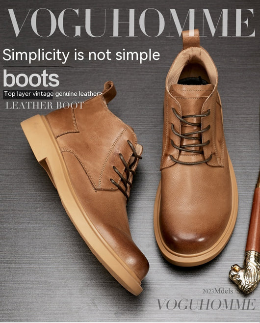 Botas Martin de Cuero Genuino - Estilo Casual Versátil para Hombre - Image 9