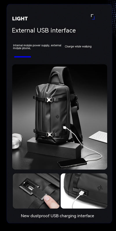 Bolsa Bandolera Impermeable Oxford de Un Hombro para Aventuras - Image 9