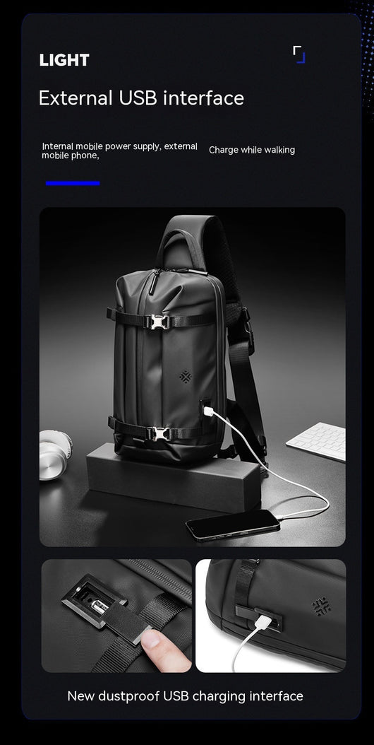 Bolsa Bandolera Impermeable Oxford de Un Hombro para Aventuras - Image 9