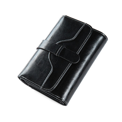 Billetera Monedero Vintage de Cuero Encerado con Broche - Image 13