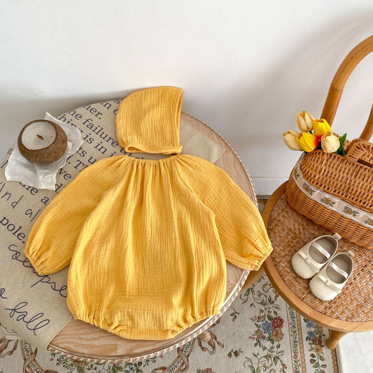 Jumpsuit Romper de Algodón con Mangas Largas y Sombrero Incluido - Image 46