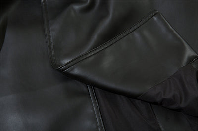 Abrigo de Cuero PU Estilo Americano con Cinturón para Hombre - Otoño e Invierno - Image 37