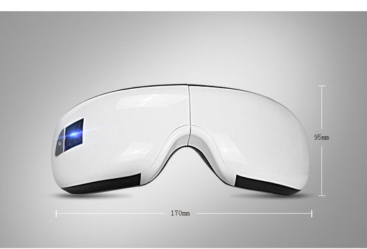 White Bluetooth music eye massager with control panel, air pressure, and hot compress functions in a gift box. - Image 23