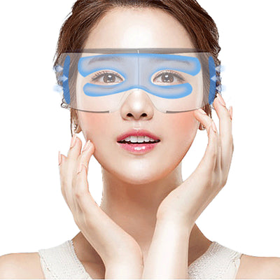 White Bluetooth music eye massager with control panel, air pressure, and hot compress functions in a gift box. - Image 27