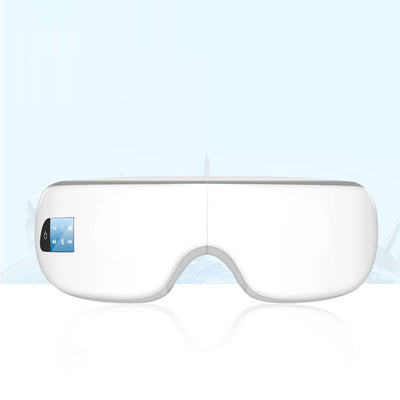 White Bluetooth music eye massager with control panel, air pressure, and hot compress functions in a gift box. - Image 31