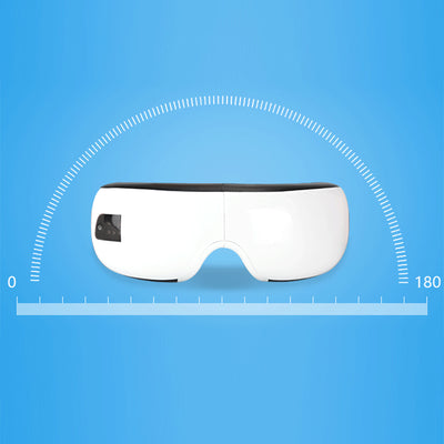 White Bluetooth music eye massager with control panel, air pressure, and hot compress functions in a gift box. - Image 35
