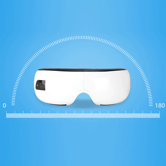 White Bluetooth music eye massager with control panel, air pressure, and hot compress functions in a gift box. - Image 35