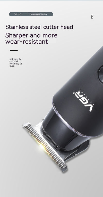 VGR V-937 electric hair clipper kit with LCD display, USB cable, cleaning brush, oil, and 1.5mm, 3.0mm, 4.5mm guide combs. - Image 8