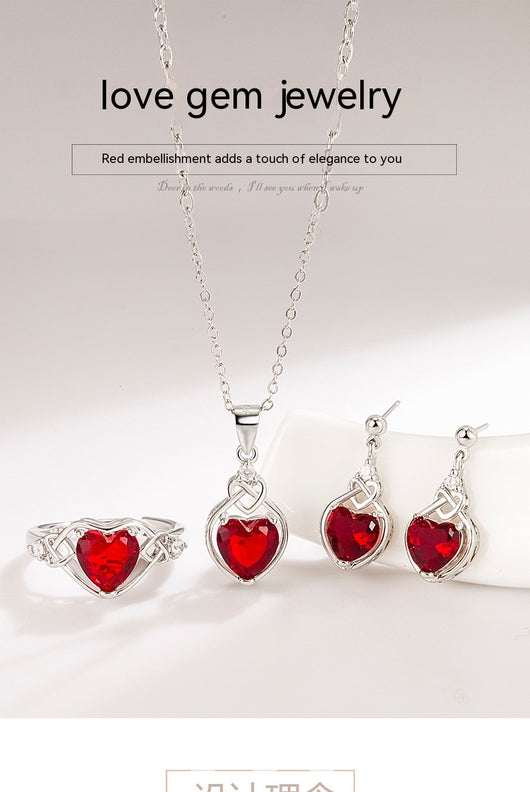 Conjunto de Joyas Corazón de Rubí - Image 45