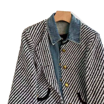 Abrigo de Mezclilla con Costuras Clásico para Otoño e Invierno - Image 14