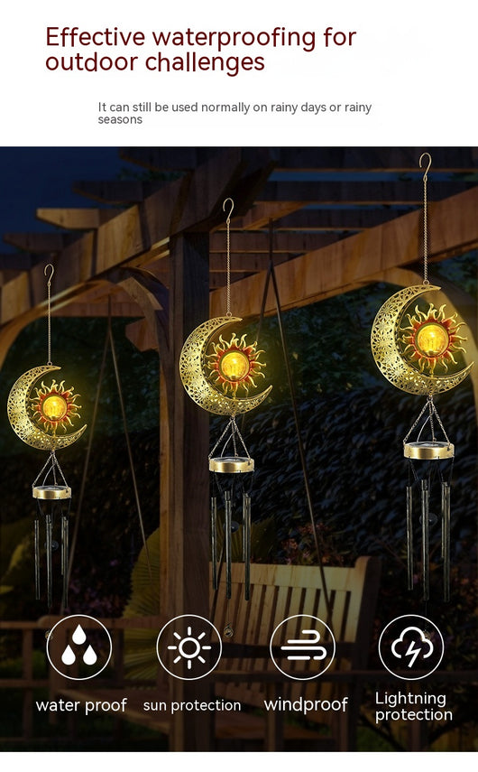 Lámpara Solar Colgante Luna y Sol - Decoración Exterior Elegante - Image 11