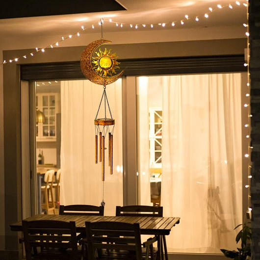Lámpara Solar Colgante Luna y Sol - Decoración Exterior Elegante - Image 12