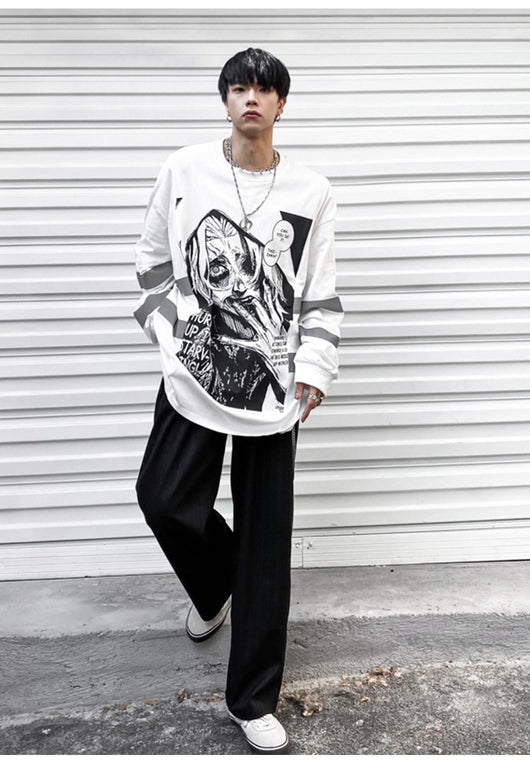 Playera Gótica de Manga Larga Estampada para Hombre - Image 14
