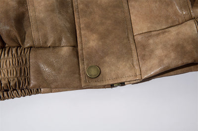 Abrigo de Cuero PU con Contraste de Colores para Hombre - Image 26