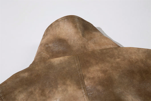 Abrigo de Cuero PU con Contraste de Colores para Hombre - Image 30