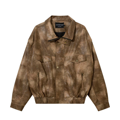 Abrigo de Cuero PU con Contraste de Colores para Hombre - Image 32