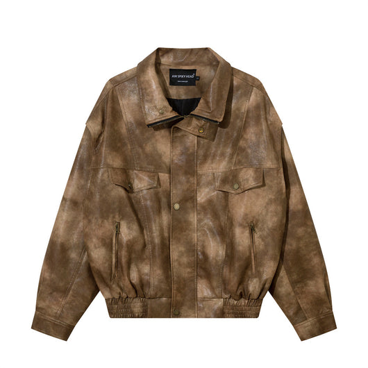 Abrigo de Cuero PU con Contraste de Colores para Hombre - Image 32