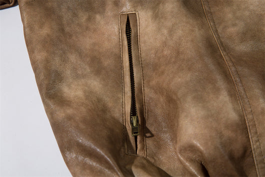 Abrigo de Cuero PU con Contraste de Colores para Hombre - Image 33