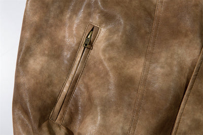 Abrigo de Cuero PU con Contraste de Colores para Hombre - Image 36