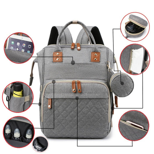 Mochila Mamá 2 en 1 con Cuna Plegable y Gancho para Carrito - Image 13