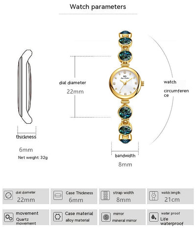 Reloj de Mujer Malachita con Piedra Rugosa - Diseño INS Colorido - Image 33