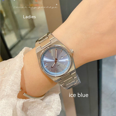 Reloj de Pareja Cuarzo Azul Hielo con Calendario - Image 20
