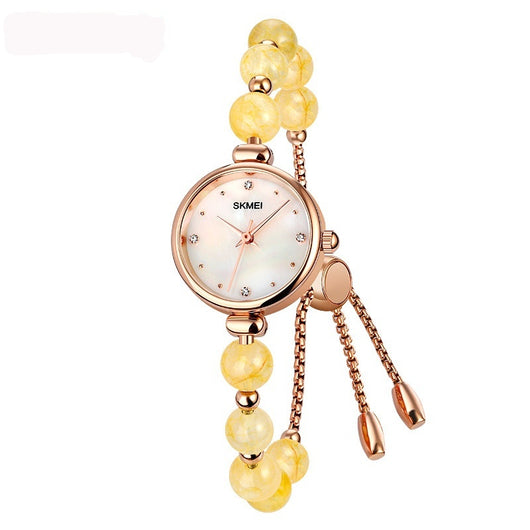 Reloj de Cuarzo Elegante para Mujer con Correa de Piedra Natural y Perla - Image 20
